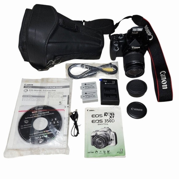 Canon Other - Canon EOS‎ Digital Rebel XT 350D DSLR Camera EF-S 18-55mm Lens Bundle Tested